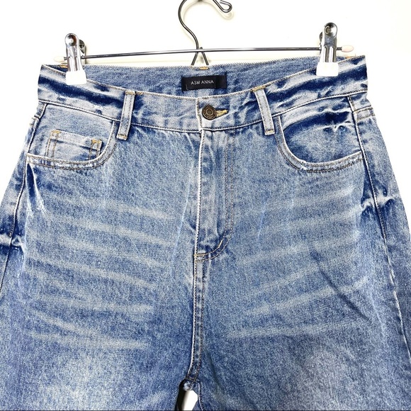 ASM ANNA light wash high rise crop leg jeans size M 28 - Picture 2 of 10